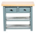 (image for) Kitchen Counter Work Table - Blue & Oak