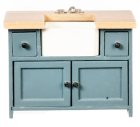 (image for) Kitchen Sink Cabinet - Blue & Oak