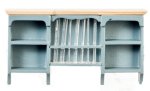 (image for) Kitchen Plate Holder Wall Cabinet - Blue & Oak