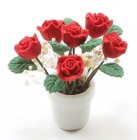 (image for) Rose Arrangement in White Pot Red