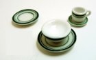 (image for) Green Trim Ceramic Dinner Set for One 5pc