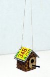 (image for) Hanging Birdhouse w/ License Roof