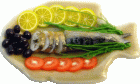 (image for) Sliced Fish w/ Garnish on Fish Plate