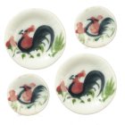 (image for) Ceramic Plates Chicken Design 4pc