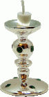 (image for) Emerald Encrusted Tall Candlestick with White Candle