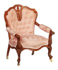 (image for) Queen Anne Upholstered Armchair - Walnut