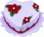 (image for) Flowered Heart Cake