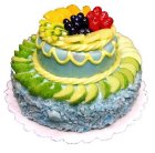 (image for) Large 2-Tiered Fruit Topped Cake Style 7