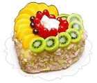 (image for) Lemon Heart Cake w/ Fruit Topping