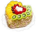 (image for) Lemon Heart Cake w/ Fruit Topping