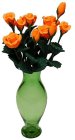 (image for) Apricot Roses in Green Ginger Vase 12pc