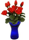 (image for) Red Roses in Blue Ruffled Vase 12pc