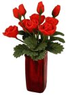 (image for) Red Roses in Red Square Vase 12pc