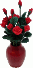 (image for) Red Roses in Red Vase 12pc