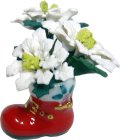 (image for) White Poinsettias in Santa Boot