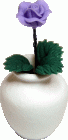 (image for) Purple Rose in Unfinished Ceramic White Vase