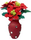 (image for) Red Poinsettias in Red Jeweled Vase