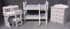 (image for) Bunk Bed Set w/ Desk - White - 5pc