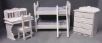 (image for) Bunk Bed Set w/ Desk - White - 5pc