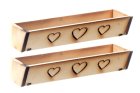 (image for) Wooden Window Flower Box Heart Design 2pc