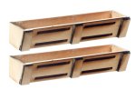 (image for) Wooden Window Flower Box Slat Design 2pc