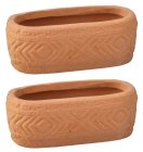 (image for) Embossed Oval Terra-Cotta Planter 2pc