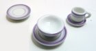 (image for) Purple Trim Ceramic Dinner Set for One 5pc