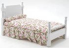 (image for) Single Bed - White & Floral