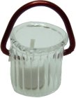 (image for) Glass Hanging Lantern with White Candle - Non-Electric