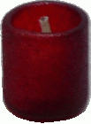 (image for) White Candle in Red Candle Holder