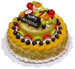 (image for) Large 2-Tiered Fruit Topped Cake Style 9