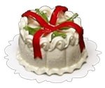 (image for) Red Bow & Holly Christmas Cake