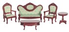 (image for) Victorian Living Room Set - 4pc - Mahogany