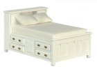 (image for) Double Bed w/ Drawers - White