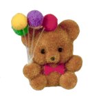 (image for) Flocked Bear w/ Balloons