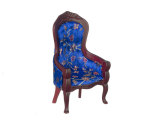 (image for) Blue Floral Victorian Gentleman's Chair