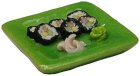 (image for) Sushi Rice Rolls on Square Green Plate