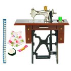 (image for) Sewing Machine Cabinet & Accessories Set - Silver