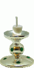 (image for) Emerald Encrusted Short Candlestick with White Candle