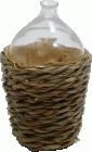 (image for) Glass Demijohn in Tall Wicker Basket Clear