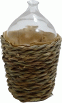 (image for) Glass Demijohn in Tall Wicker Basket Clear