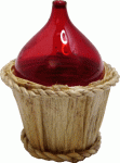 (image for) Glass Demijohn in Basket Red