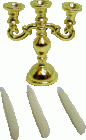 (image for) Gold Candelabra with Candles Style 1