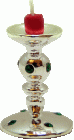 (image for) Emerald Encrusted Tall Candlestick with Red Candle