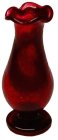 (image for) Red Glass Fluted Pedestal Vase