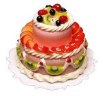 (image for) 2-Tiered Fruit Topped Cake Style 4