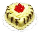 (image for) Yellow Iced Heart Cake & Berries