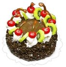 (image for) Chocolate Cake w/ Kiwi & Cherry Toppng