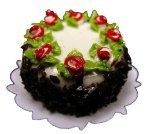 (image for) Red Rosette & Green Leaf Decoration Cake