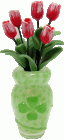 (image for) Pink Tulips in Shamrock Vase